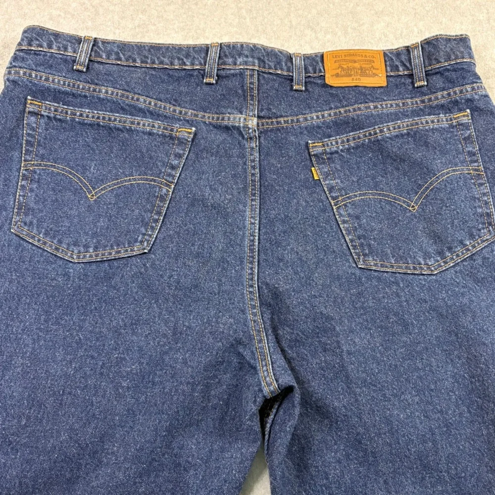 Vintage Levis 540 Relaxed Fit Jeans Mens 48x32 Made in USA Orange Tab Dark Wash